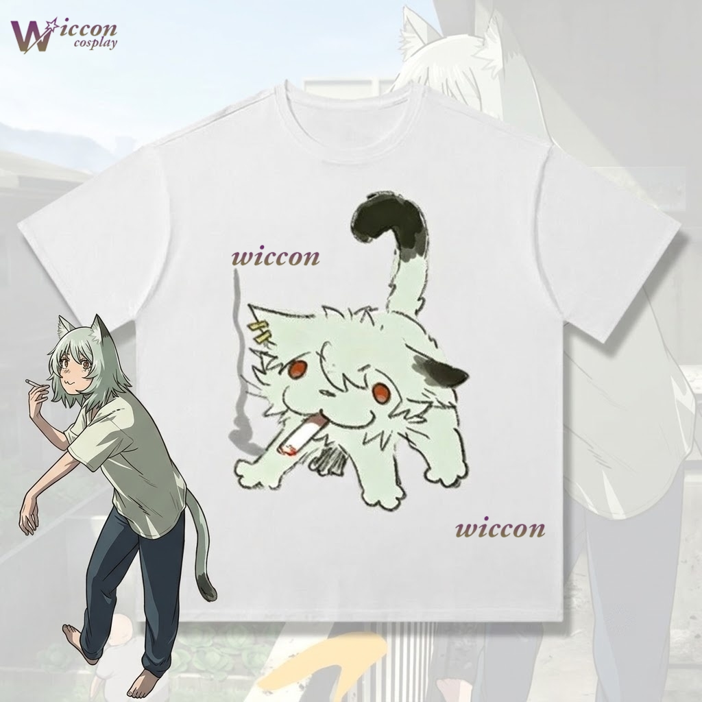 Anime Merchandise T-Shirts - YesOk Chainsmoker Kedi Yaniko Satou Sevimli