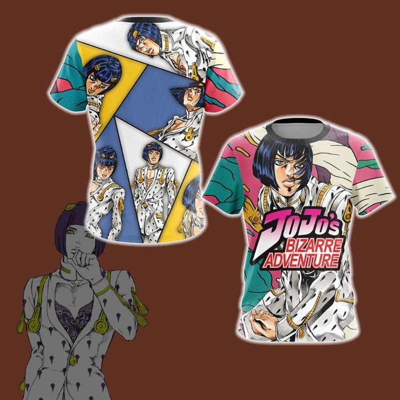 Anime Merchandise T-Shirts - 2026 Yeni JOJO Altın Rüzgar Bruno